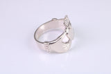Simple Claddagh Ring, made from solid cast silver with high polished finish