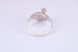 Snake ring, solid silver with high polished finish