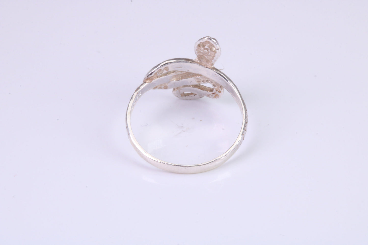 Snake ring, solid silver with high polished finish