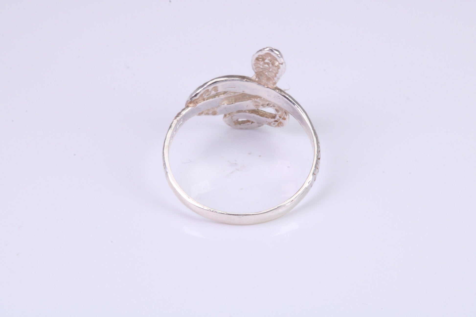 Snake ring, solid silver with high polished finish
