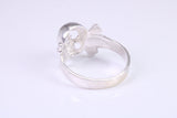 Skull and Bones Ring, made from solid cast sterling silver