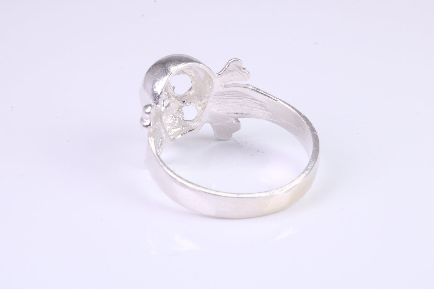 Skull and Bones Ring, made from solid cast sterling silver