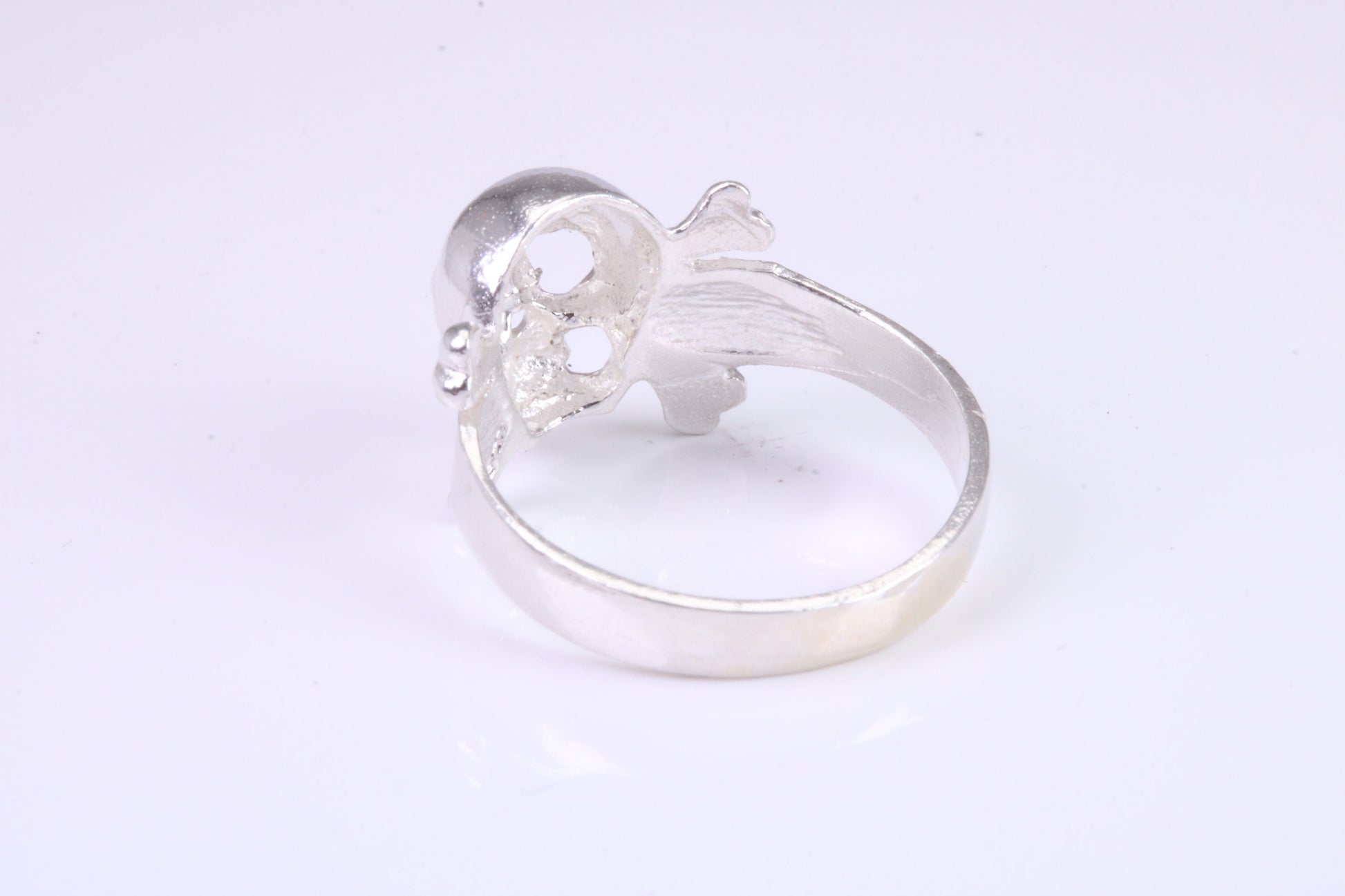 Skull and Bones Ring, made from solid cast sterling silver