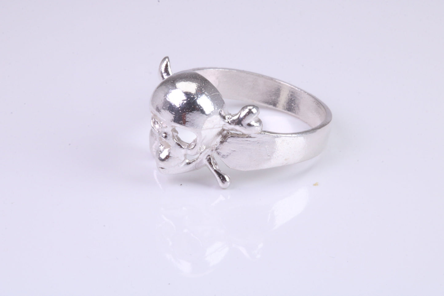 Skull and Bones Ring, made from solid cast sterling silver