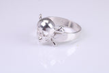 Skull and Bones Ring, made from solid cast sterling silver