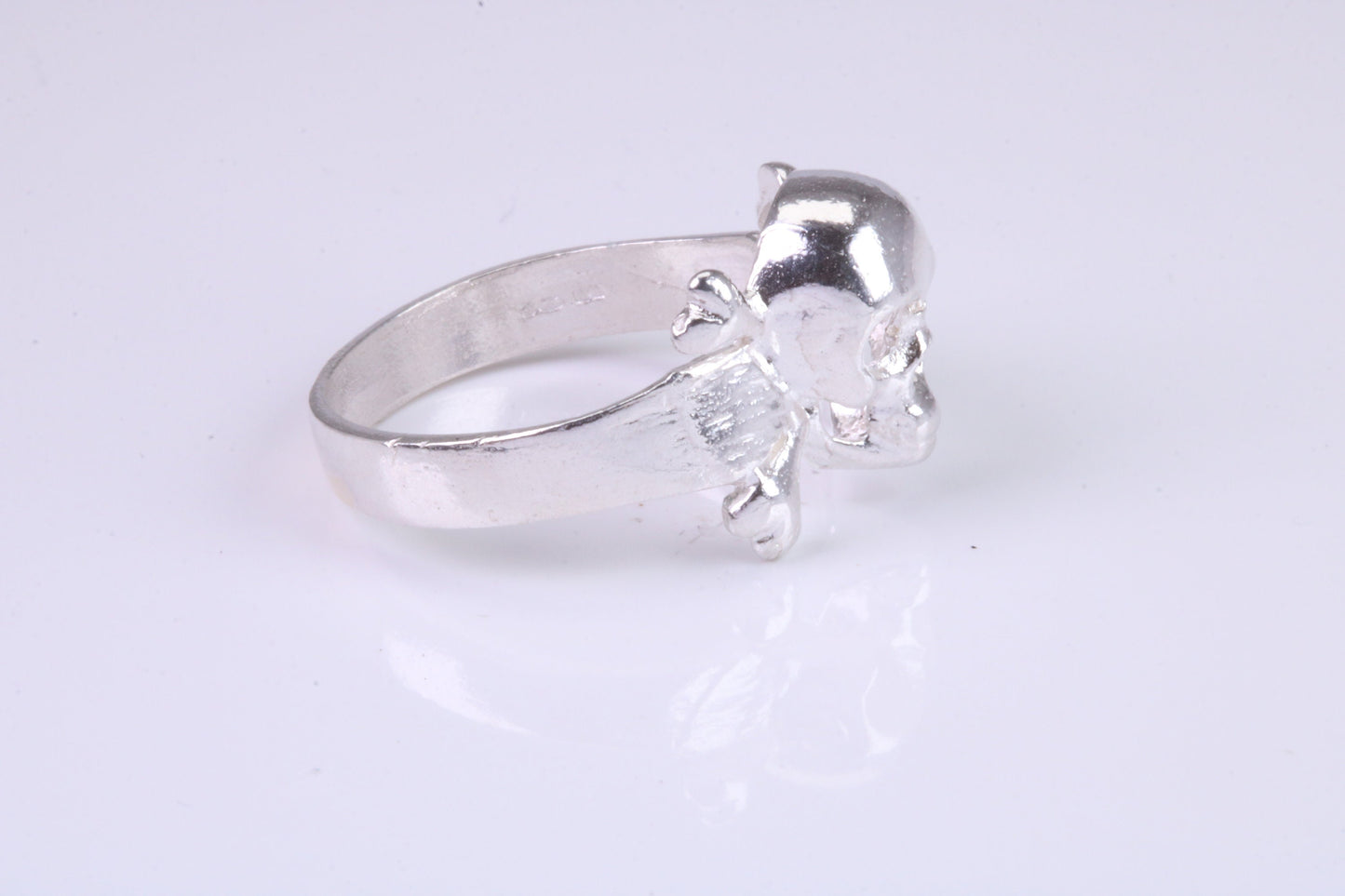 Skull and Bones Ring, made from solid cast sterling silver