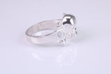 Skull and Bones Ring, made from solid cast sterling silver