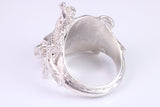 Very large and very very heavy Saddle ring, made from solid cast silver, British Hallmarked
