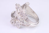 Very large and very very heavy Saddle ring, made from solid cast silver, British Hallmarked