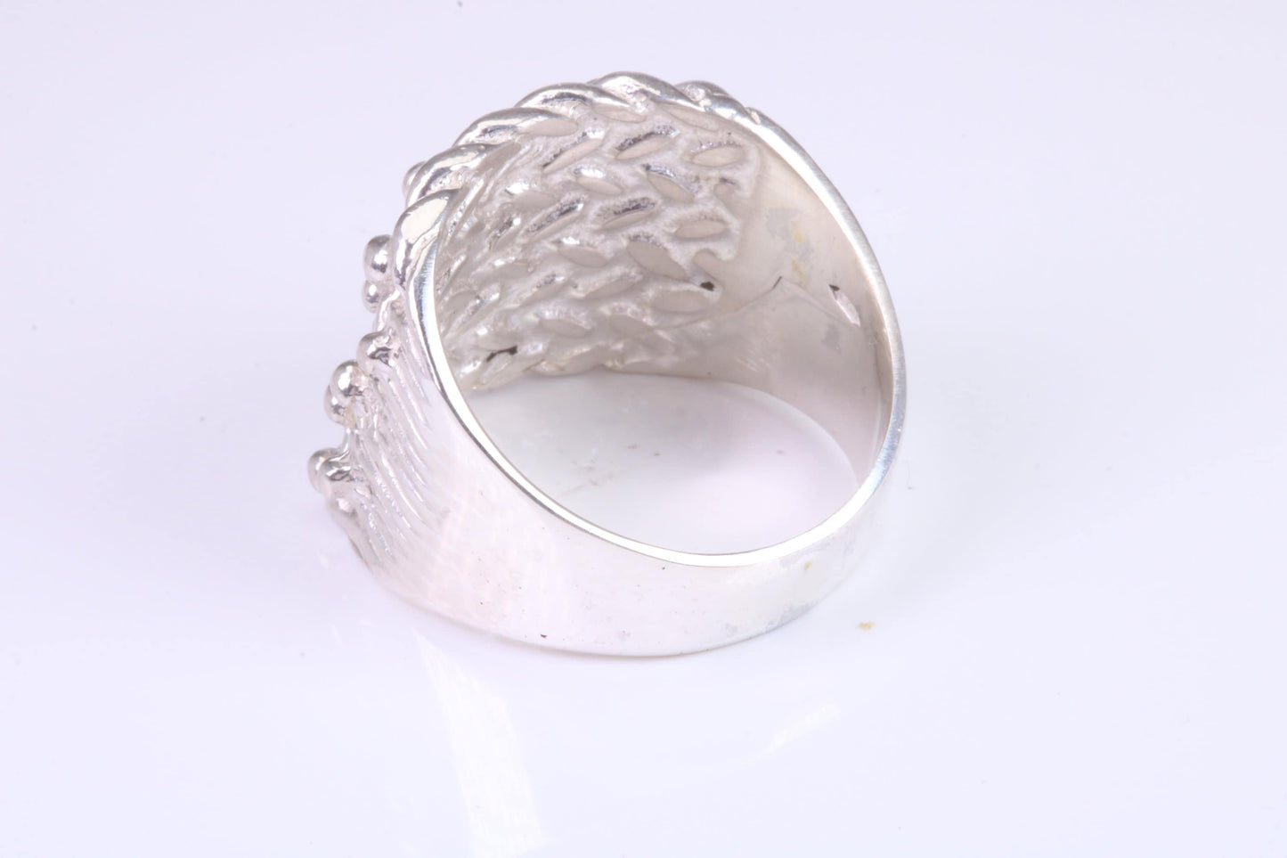 Keepers Ring, large substantial and heavy ring, solid 925 grade cast sterling silver, British Hallmarked