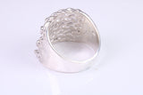 Keepers Ring, large substantial and heavy ring, solid 925 grade cast sterling silver, British Hallmarked