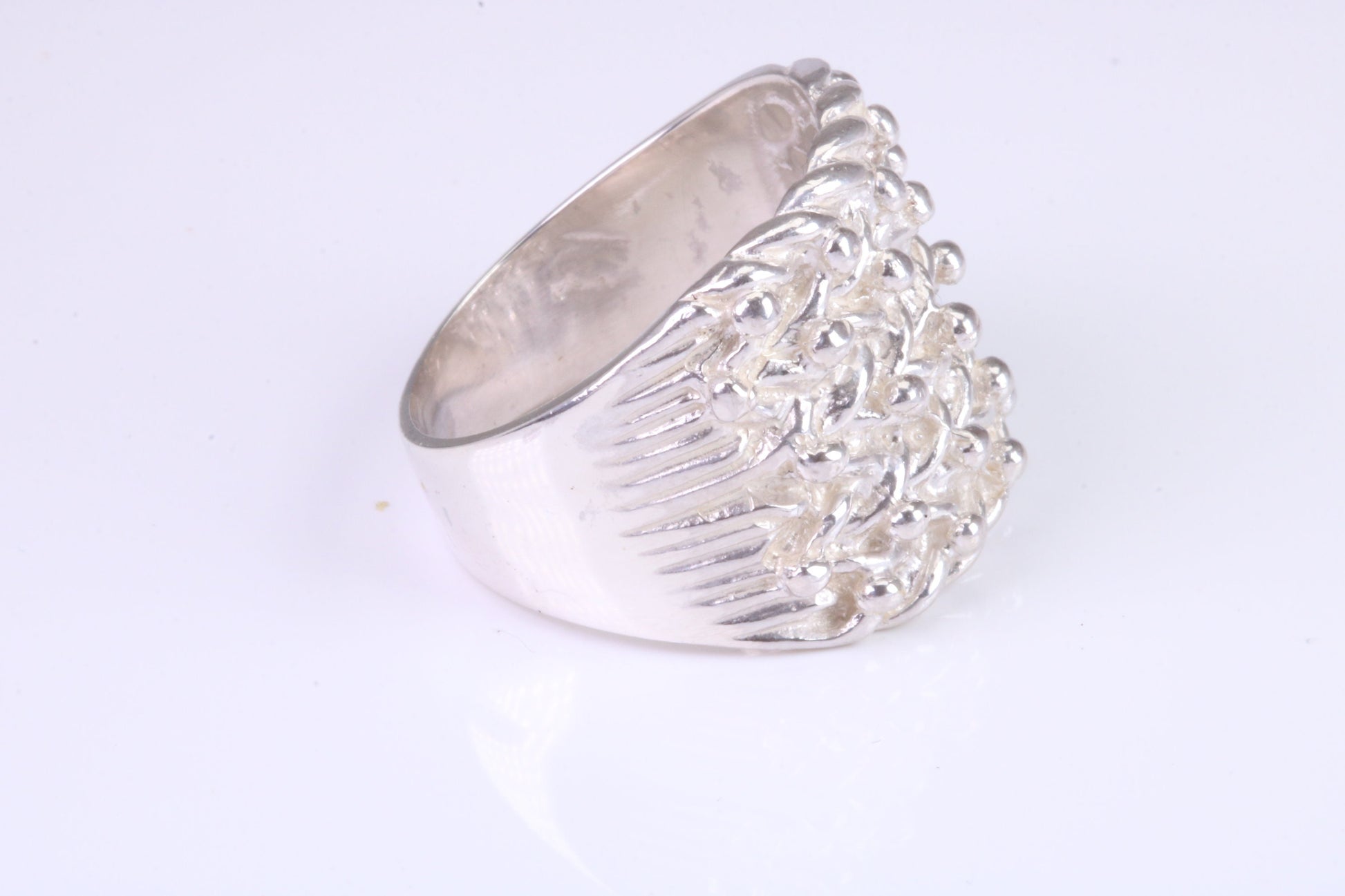 Keepers Ring, large substantial and heavy ring, solid 925 grade cast sterling silver, British Hallmarked