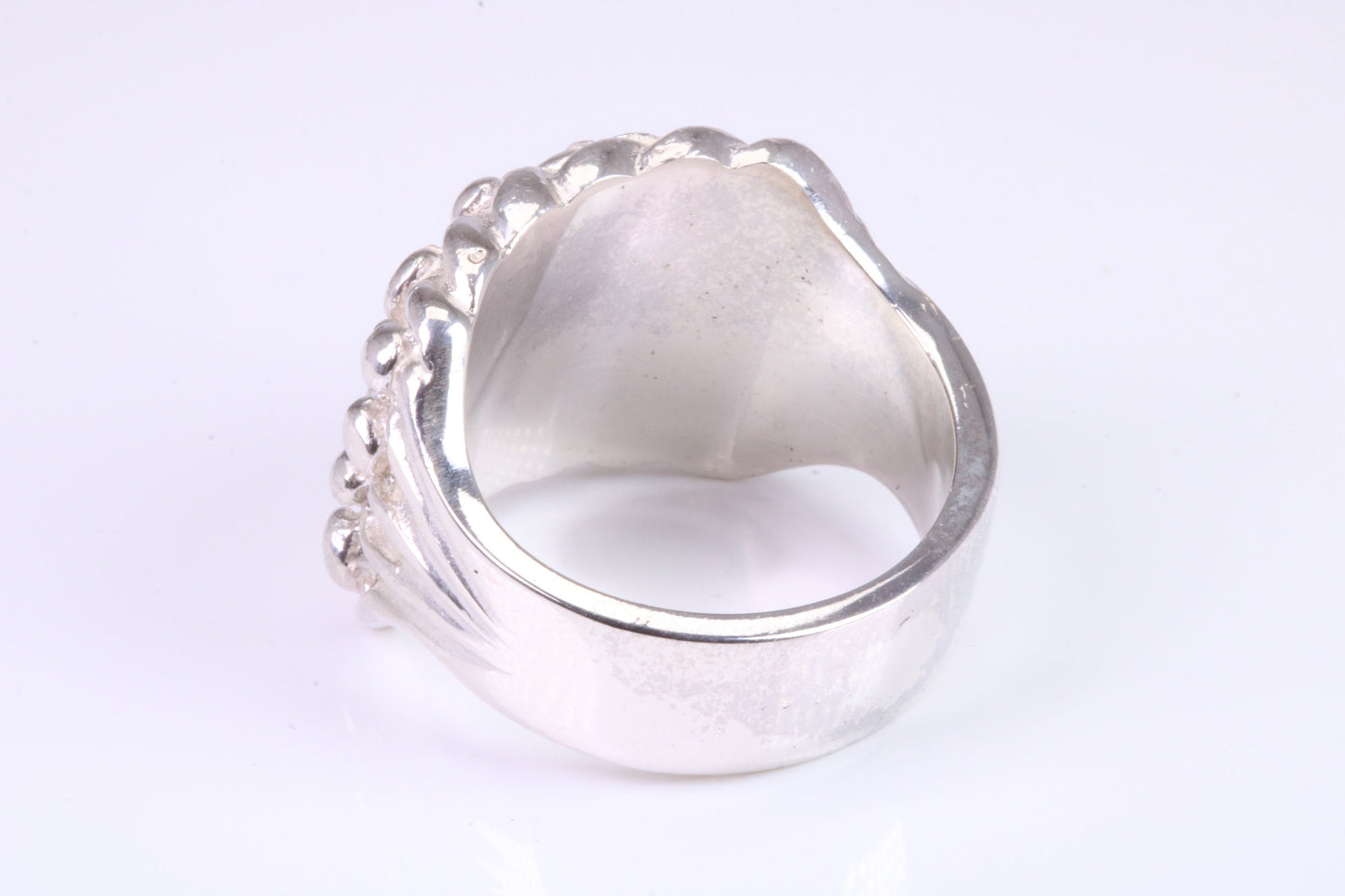 Keepers Ring, large very substantial and very heavy ring, solid 925 grade cast sterling silver, British Hallmarked