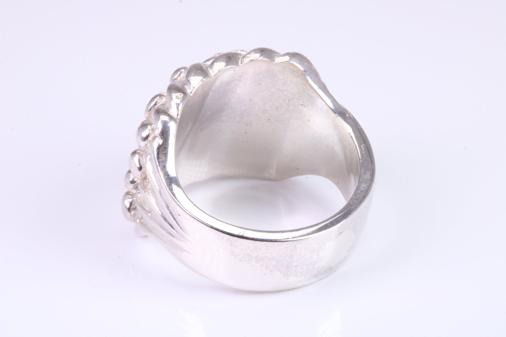 Keepers Ring, large very substantial and very heavy ring, solid 925 grade cast sterling silver, British Hallmarked
