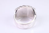 Keepers Ring, large very substantial and very heavy ring, solid 925 grade cast sterling silver, British Hallmarked