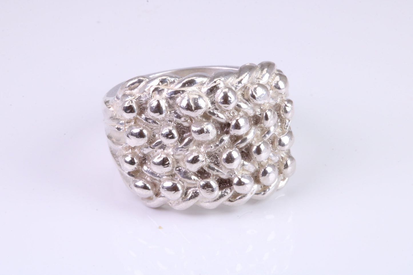 Keepers Ring, large very substantial and very heavy ring, solid 925 grade cast sterling silver, British Hallmarked