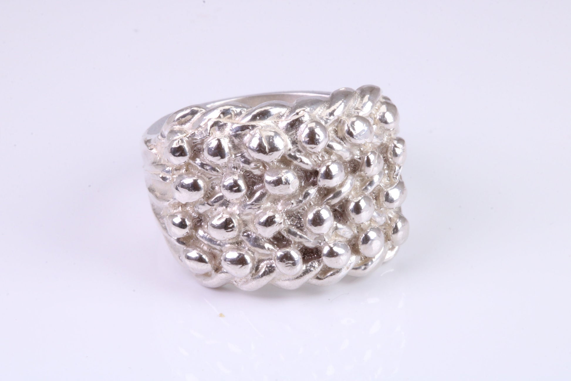 Keepers Ring, large very substantial and very heavy ring, solid 925 grade cast sterling silver, British Hallmarked