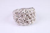 Keepers Ring, large very substantial and very heavy ring, solid 925 grade cast sterling silver, British Hallmarked