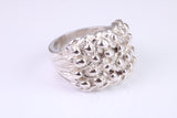 Keepers Ring, large very substantial and very heavy ring, solid 925 grade cast sterling silver, British Hallmarked