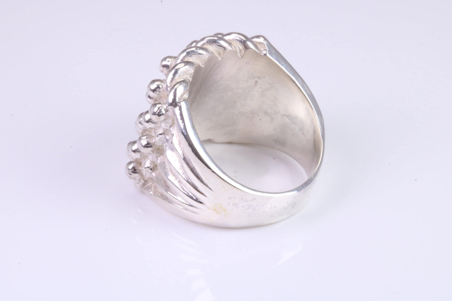 Keepers Ring, very large very substantial and very very heavy ring, solid 925 grade cast sterling silver, British Hallmarked