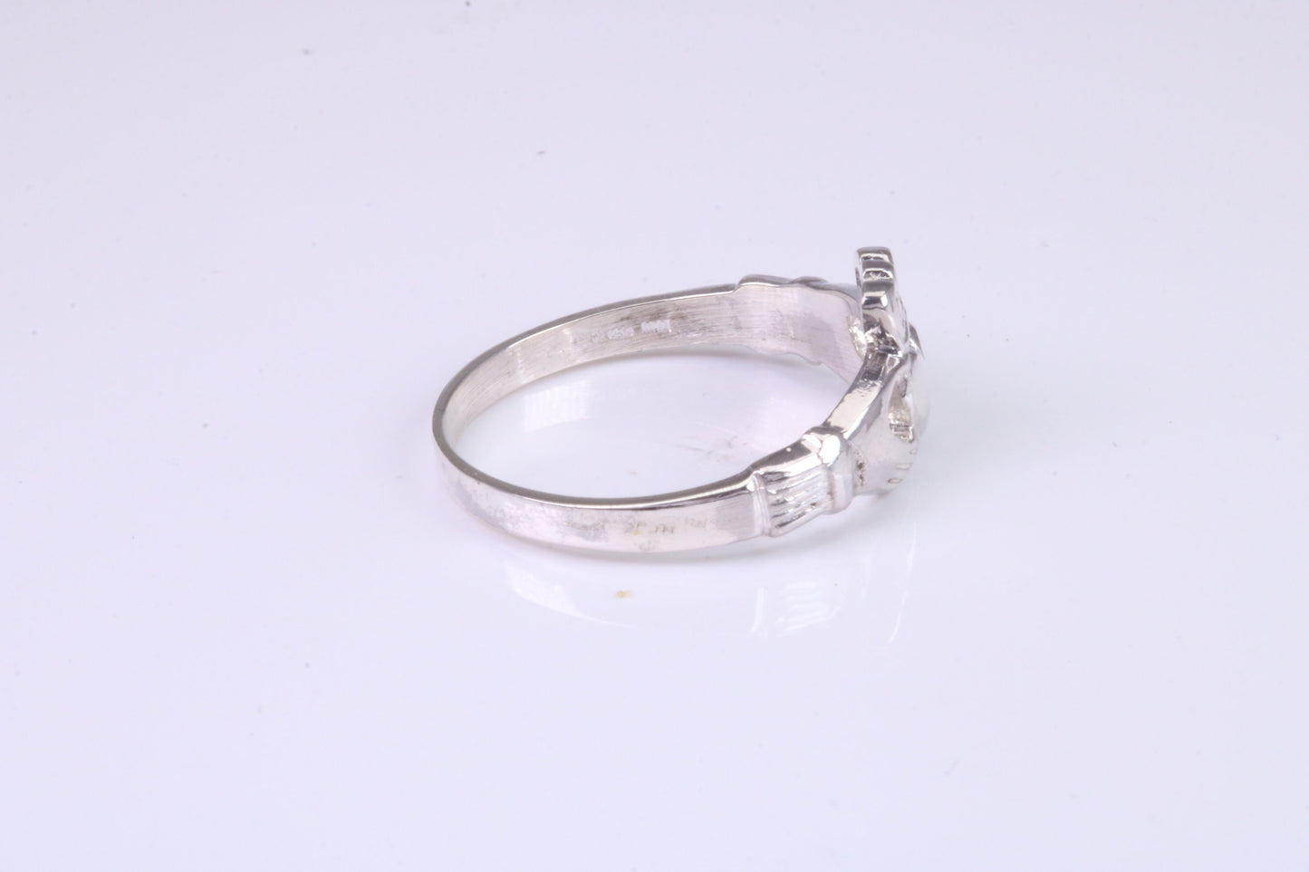 Dainty Claddagh ring, made from solid cast silver