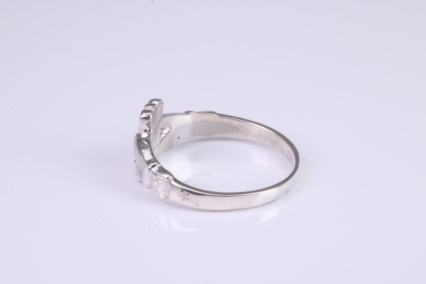 Dainty Claddagh ring, made from solid cast silver