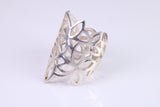 Large Cut Out Abstract ring, made from solid cast silver