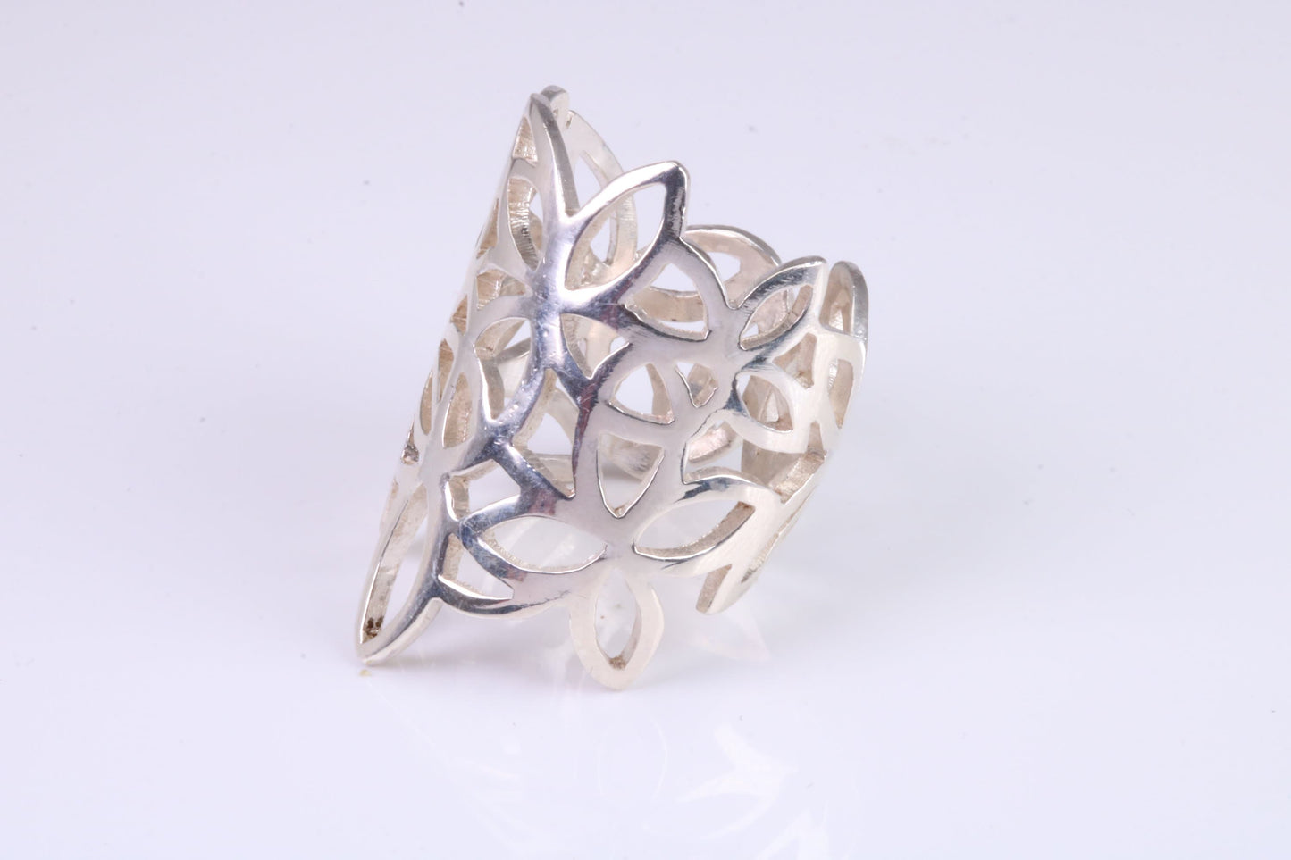 Large Cut Out Abstract ring, made from solid cast silver