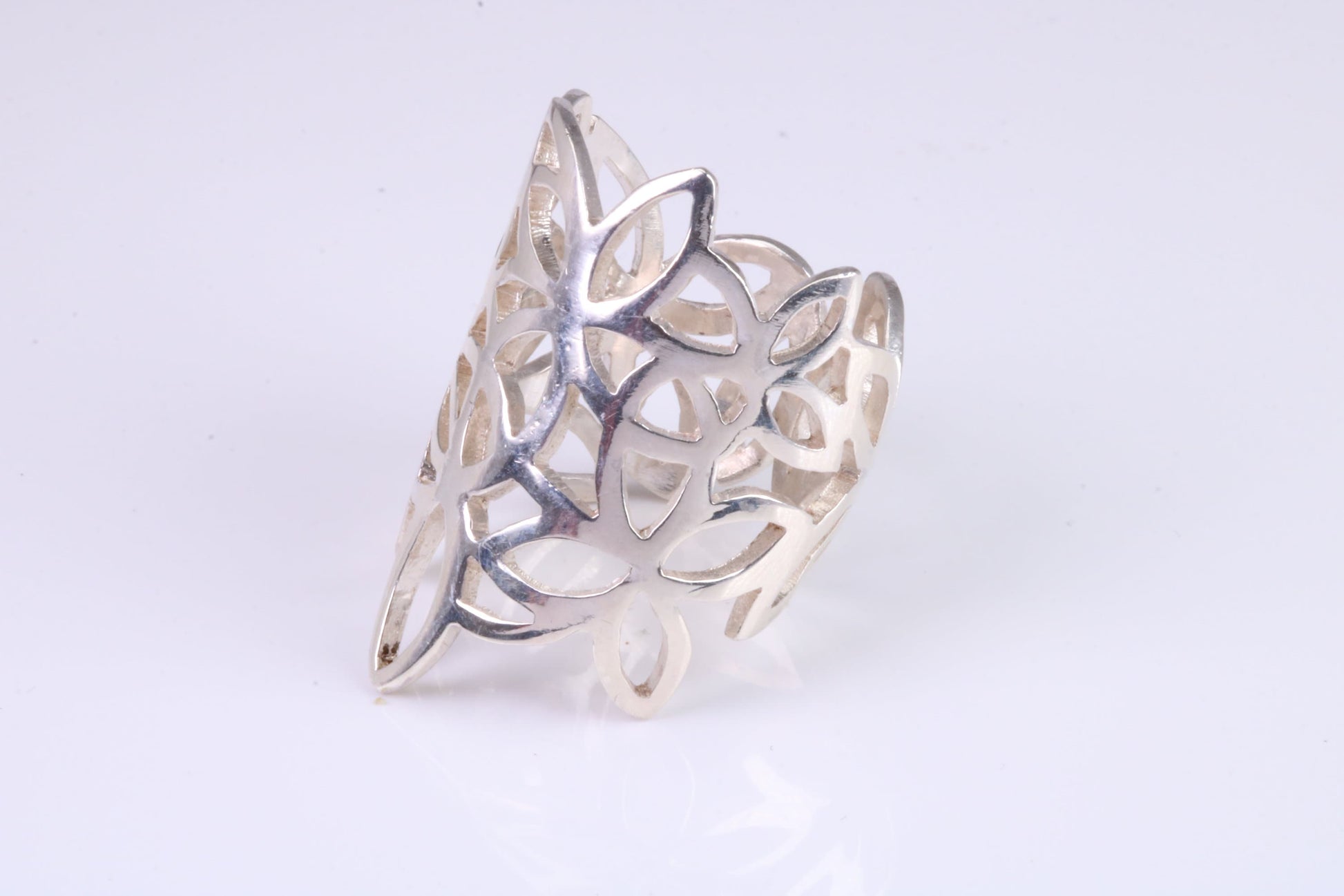 Large Cut Out Abstract ring, made from solid cast silver