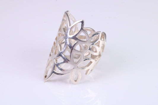 Large Cut Out Abstract ring, made from solid cast silver