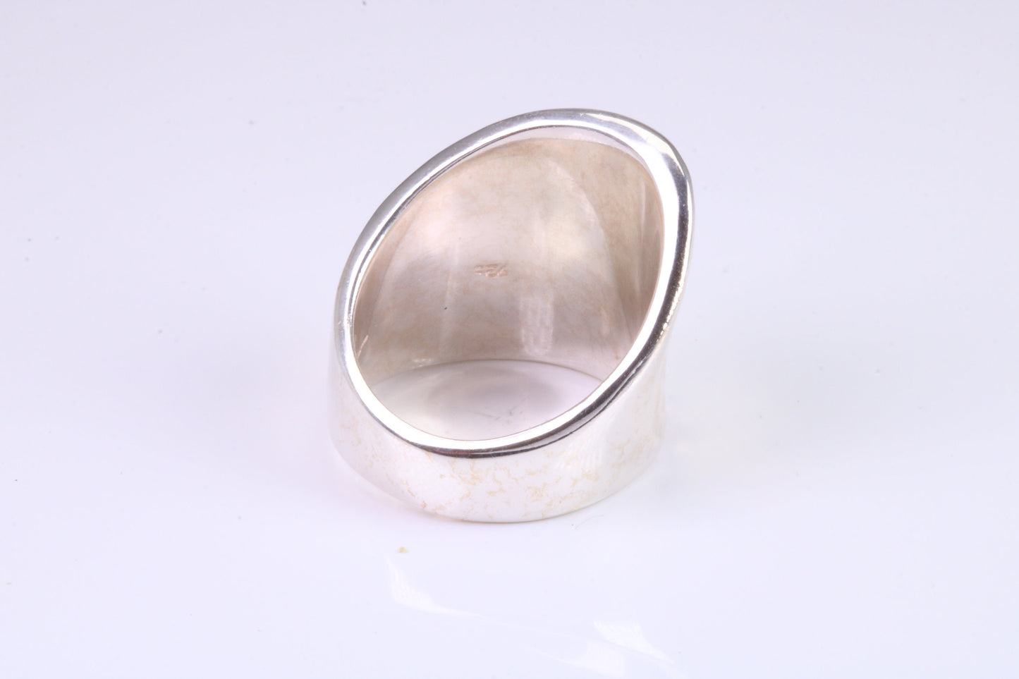 Large Hammered Finish Abstract ring, made from solid cast silver, British Hallmarked