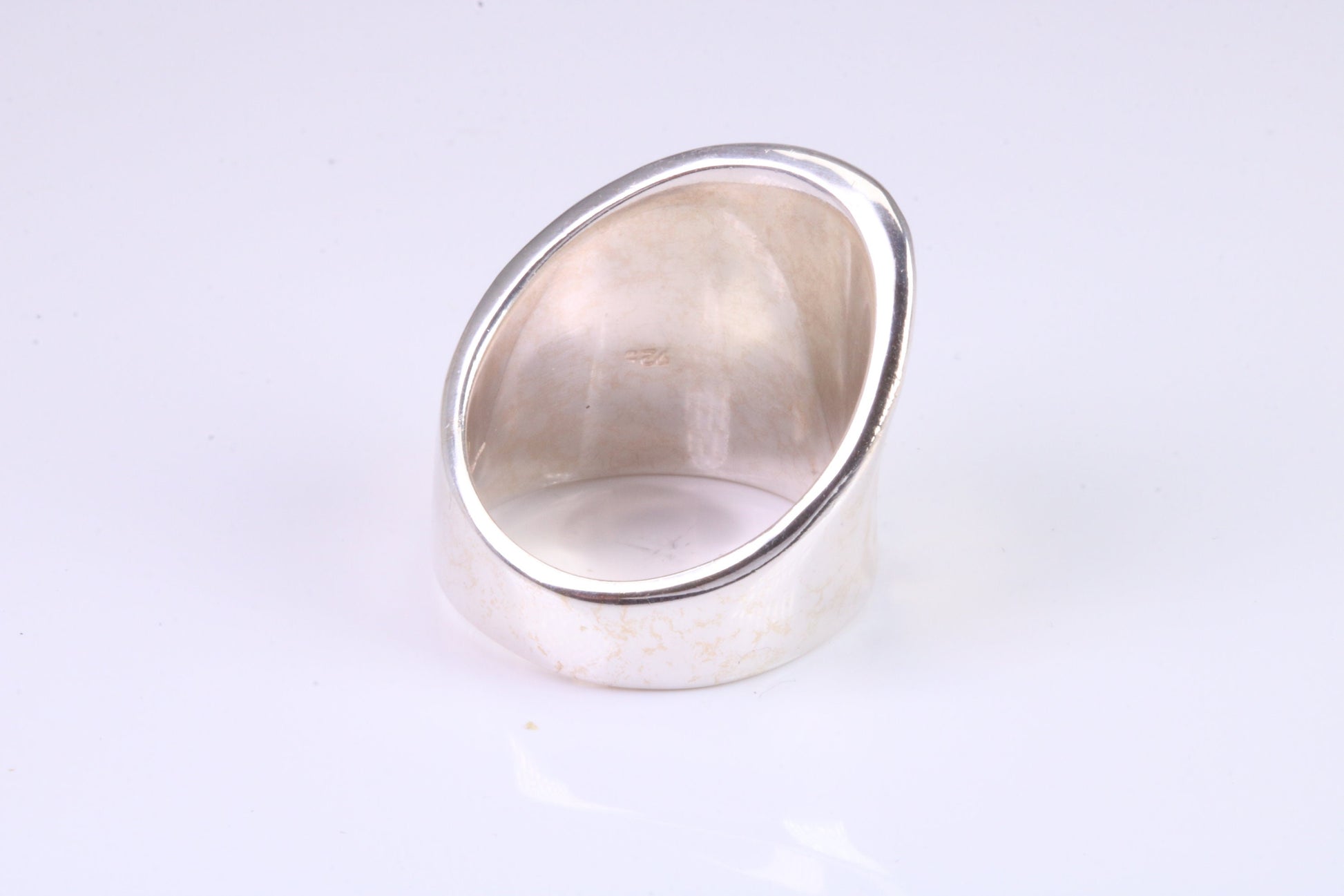 Large Hammered Finish Abstract ring, made from solid cast silver, British Hallmarked