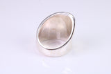 Large Hammered Finish Abstract ring, made from solid cast silver, British Hallmarked
