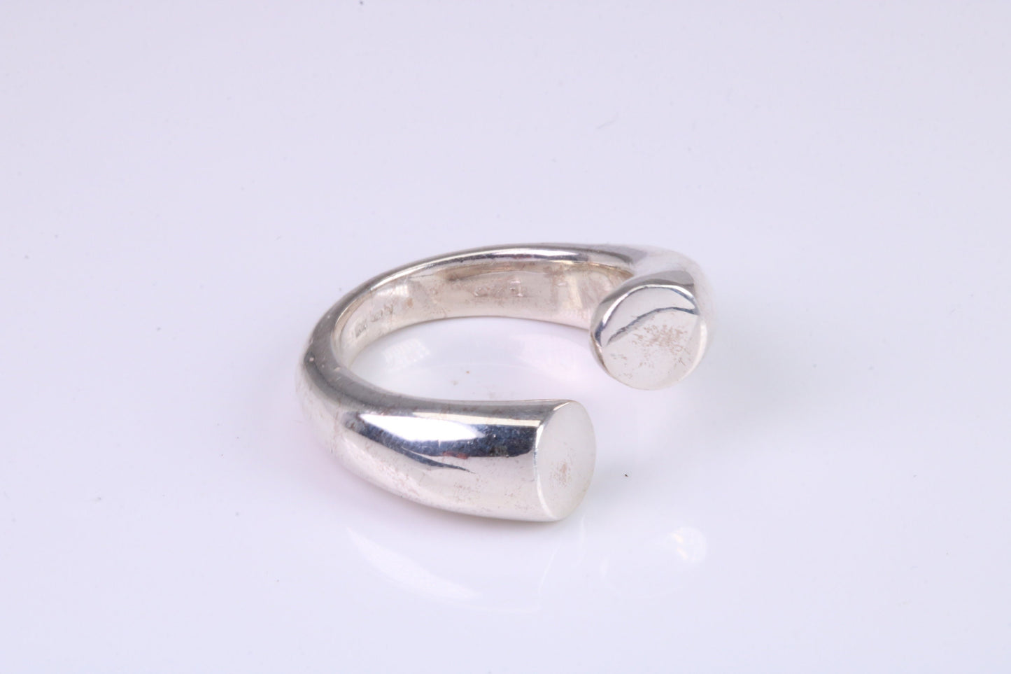 Chunky Open Ended Abstract ring, made from solid cast silver, British Hallmarked