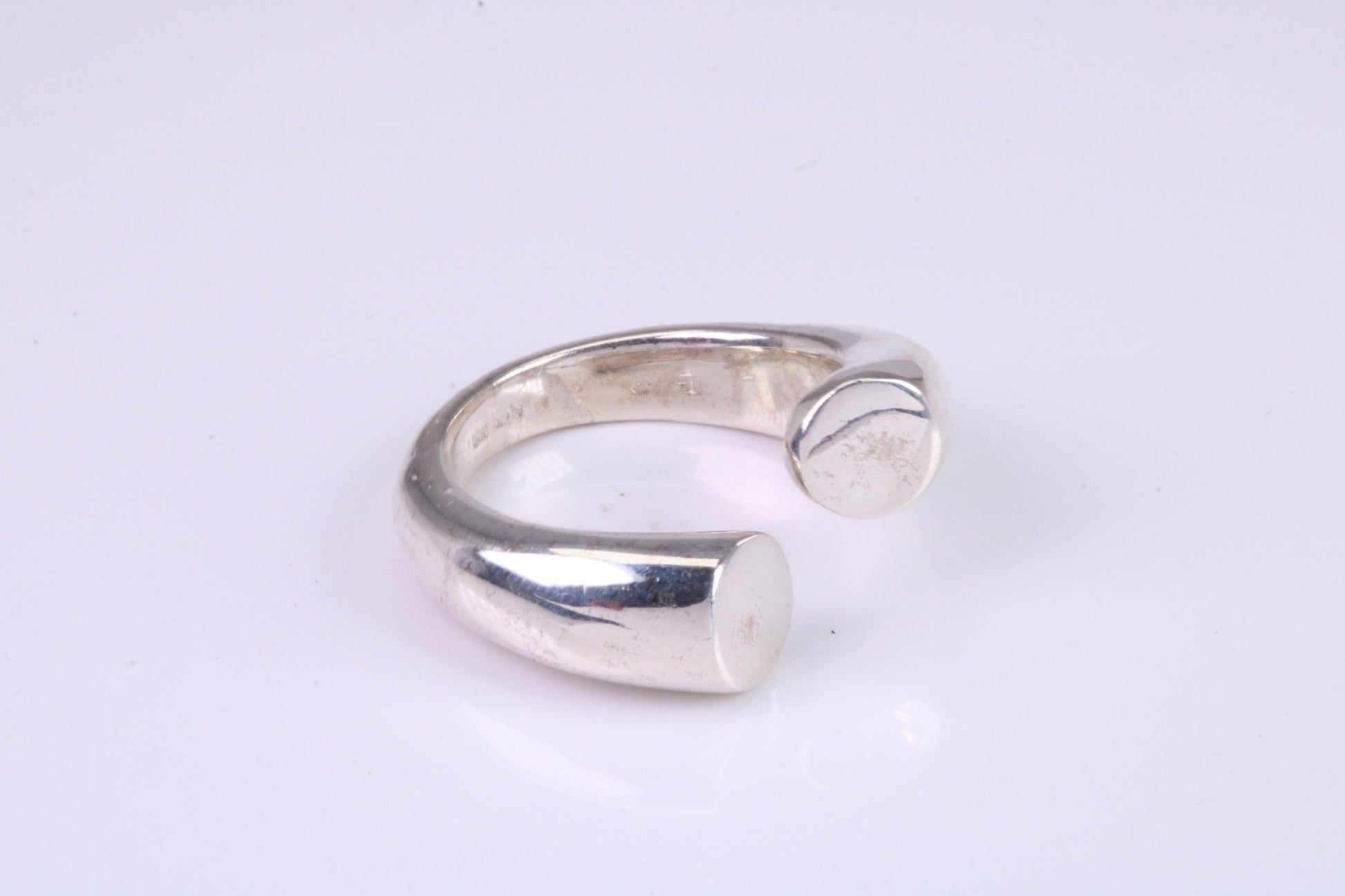 Chunky Open Ended Abstract ring, made from solid cast silver, British Hallmarked