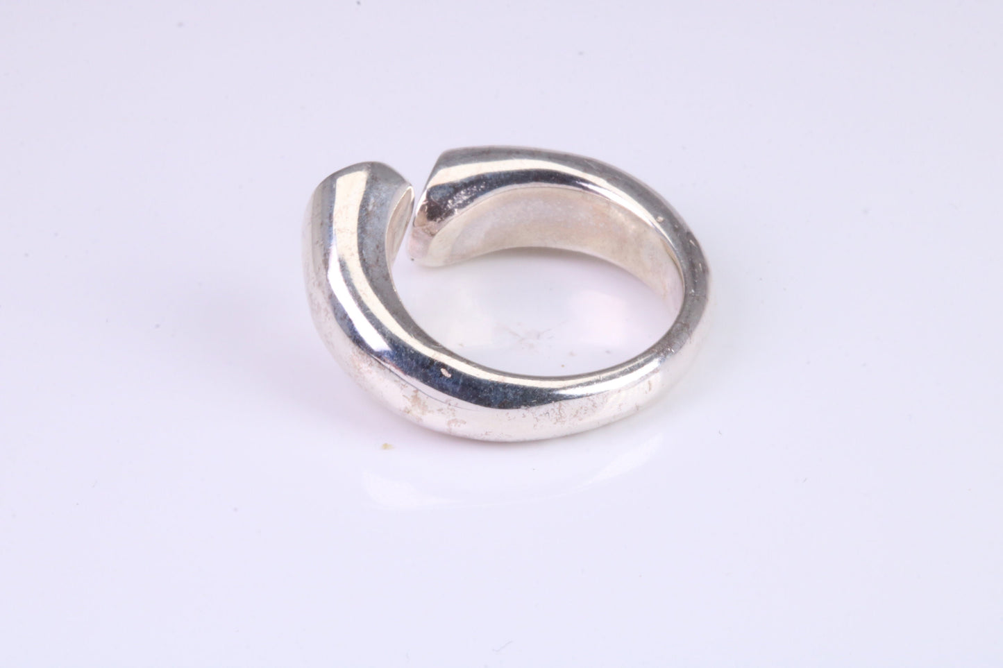 Chunky Open Ended Abstract ring, made from solid cast silver, British Hallmarked