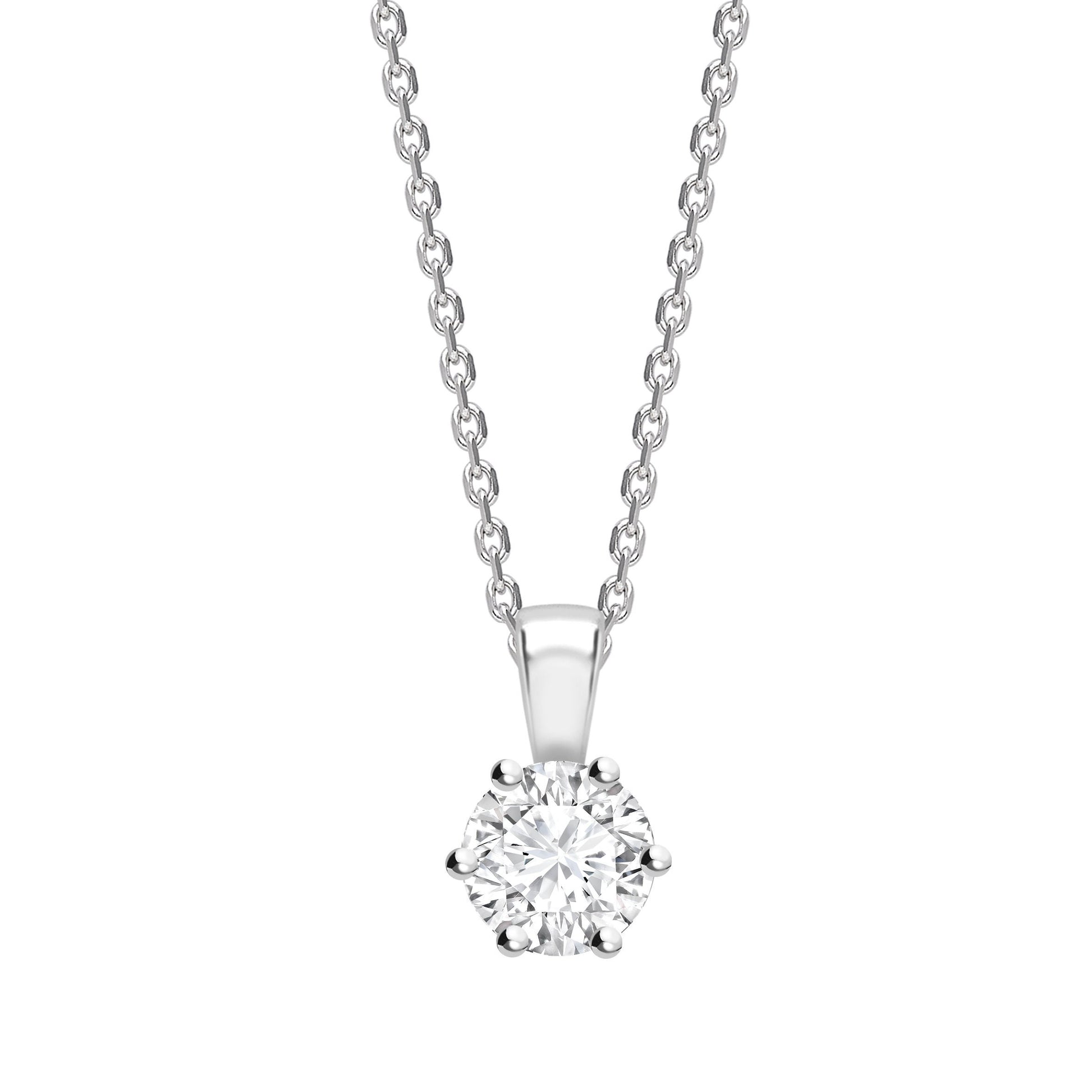 One carat D V V S 1 graded and certified round cut Lab Grown Diamond set Necklace