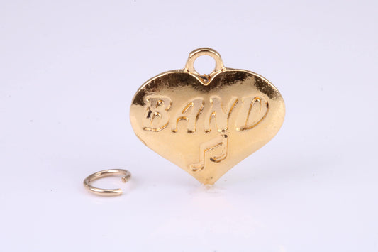 Love Band Charm, Traditional Charm, Made from Solid Cast Yellow Gold, British Hallmarked, Complete with Attachment Link