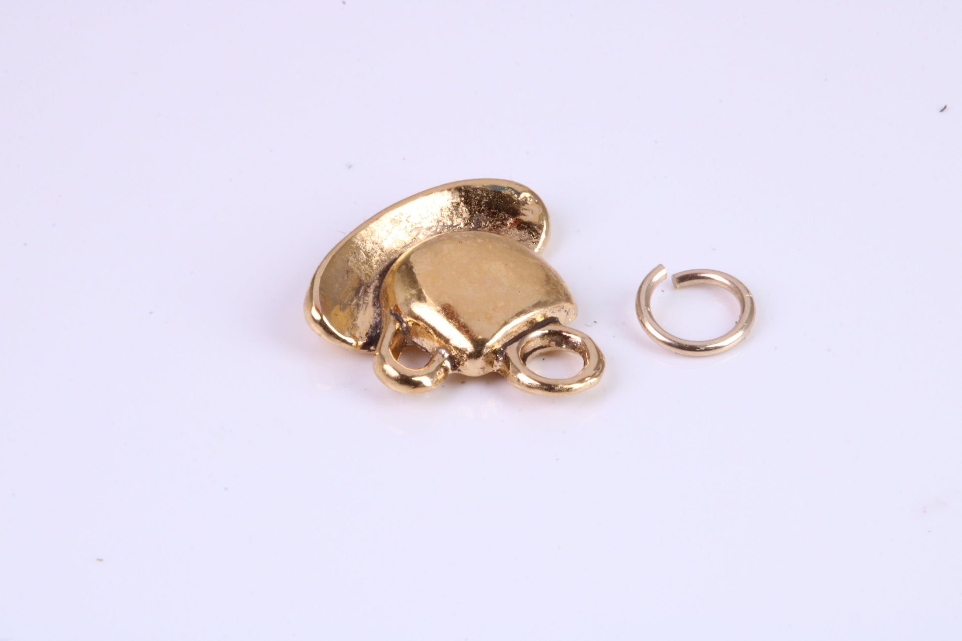 Tea Cup and Saucer Charm, Traditional Charm, Made from Solid Cast Yellow Gold, British Hallmarked, Complete with Attachment Link