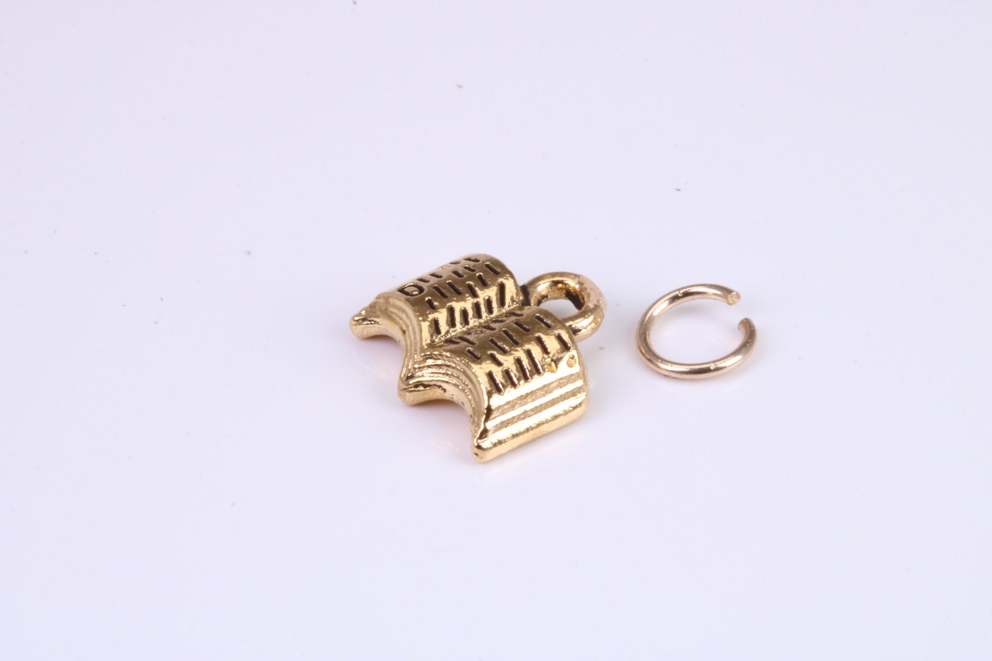 Book Charm, Traditional Charm, Made from Solid Cast Yellow Gold, British Hallmarked