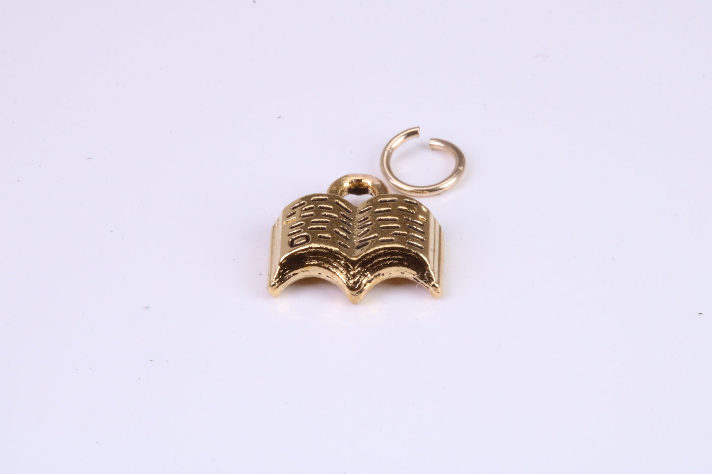 Book Charm, Traditional Charm, Made from Solid Cast Yellow Gold, British Hallmarked