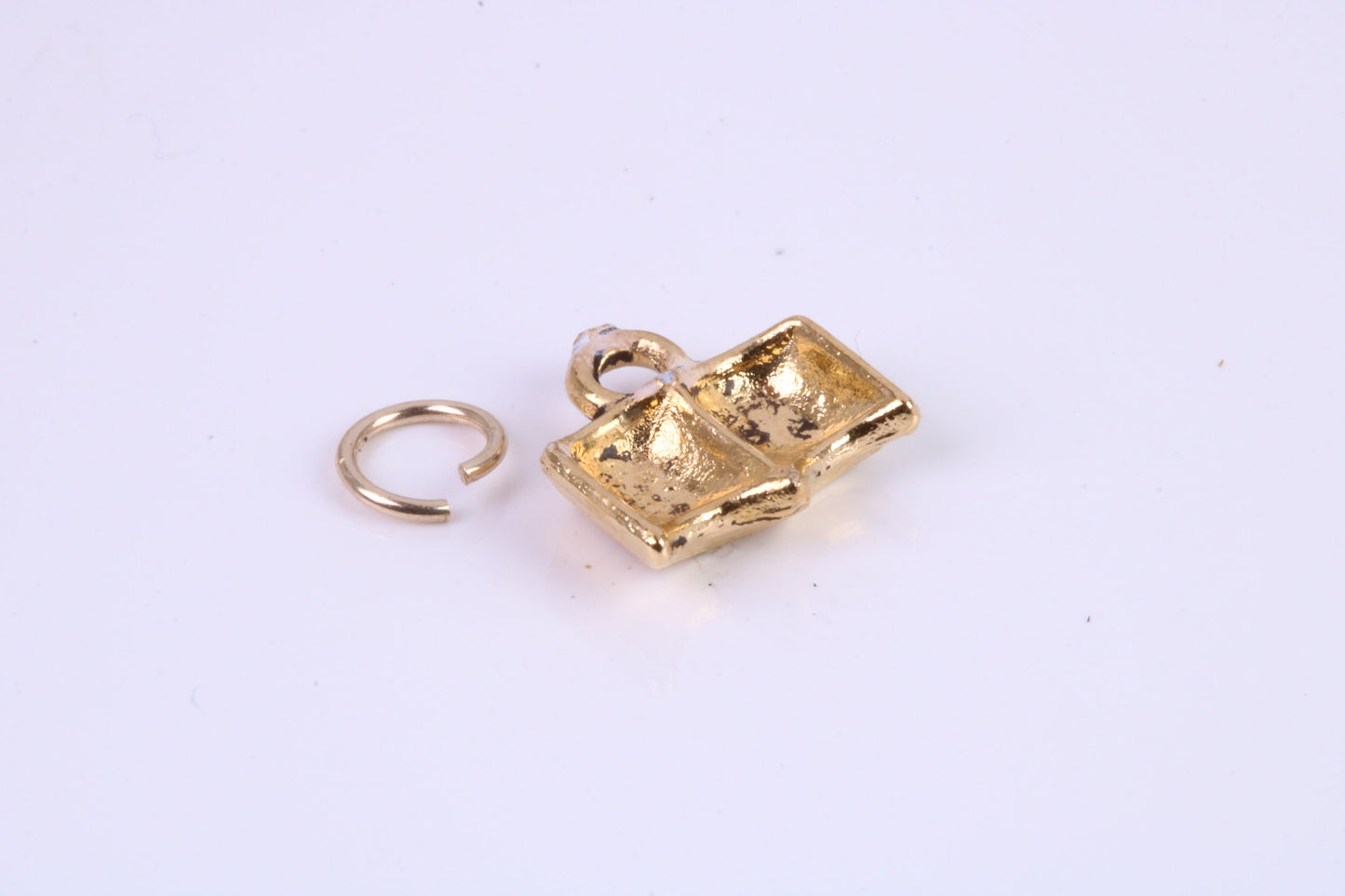 Book Charm, Traditional Charm, Made from Solid Cast Yellow Gold, British Hallmarked