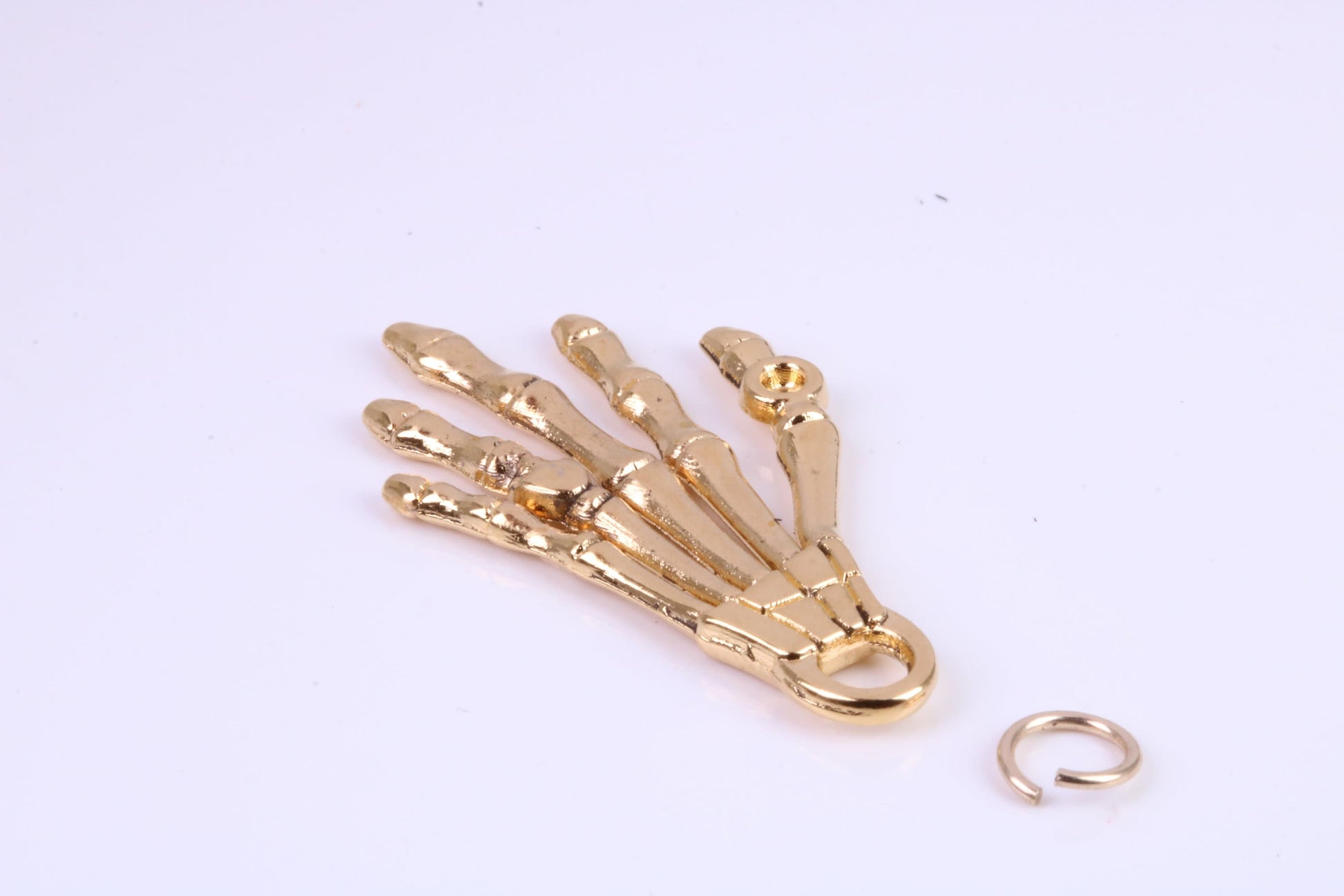 Skeleton Hand Charm, Traditional Charm, Made from Solid Cast British Hallmarked Yellow Gold