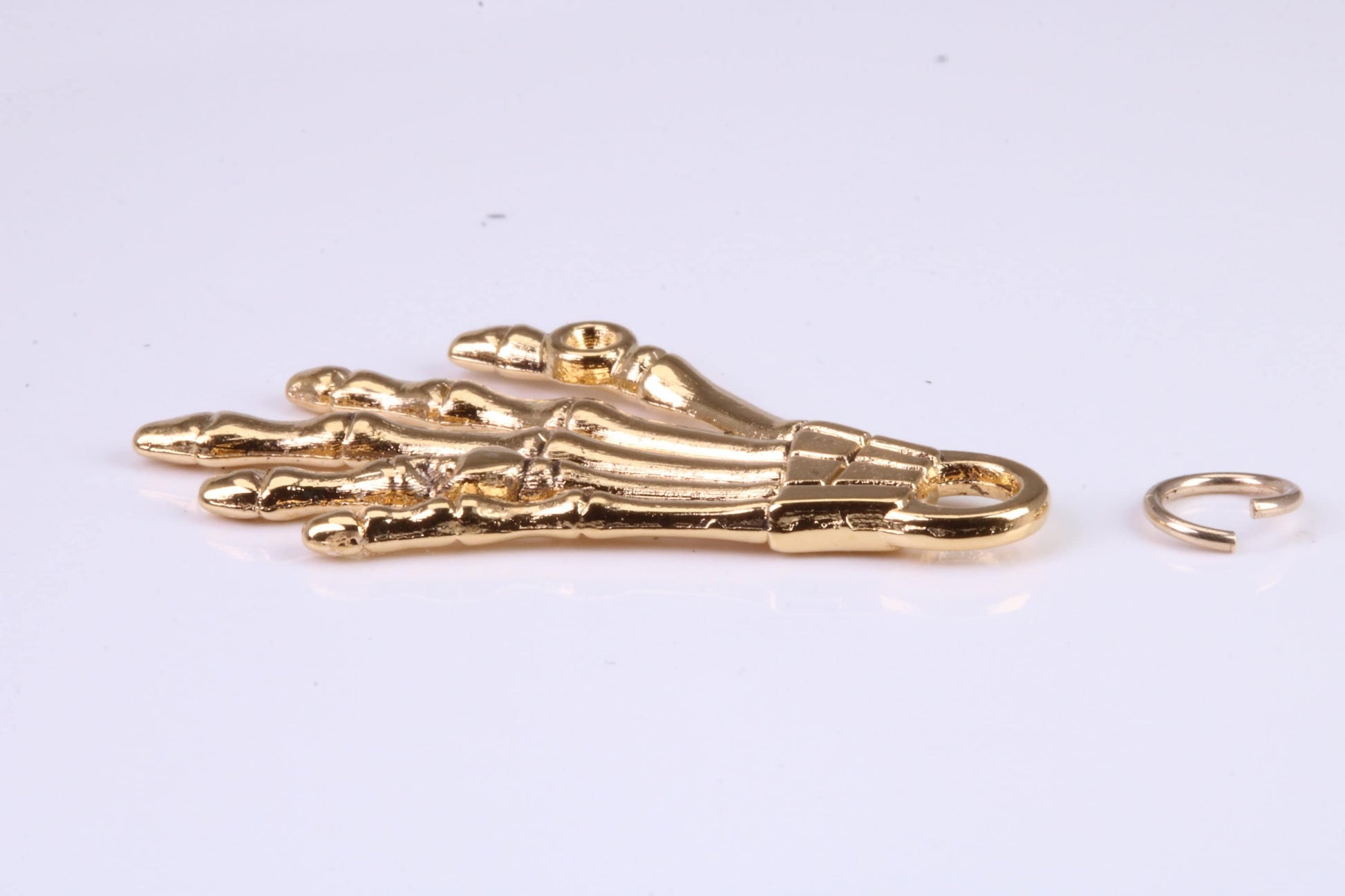 Skeleton Hand Charm, Traditional Charm, Made from Solid Cast British Hallmarked Yellow Gold