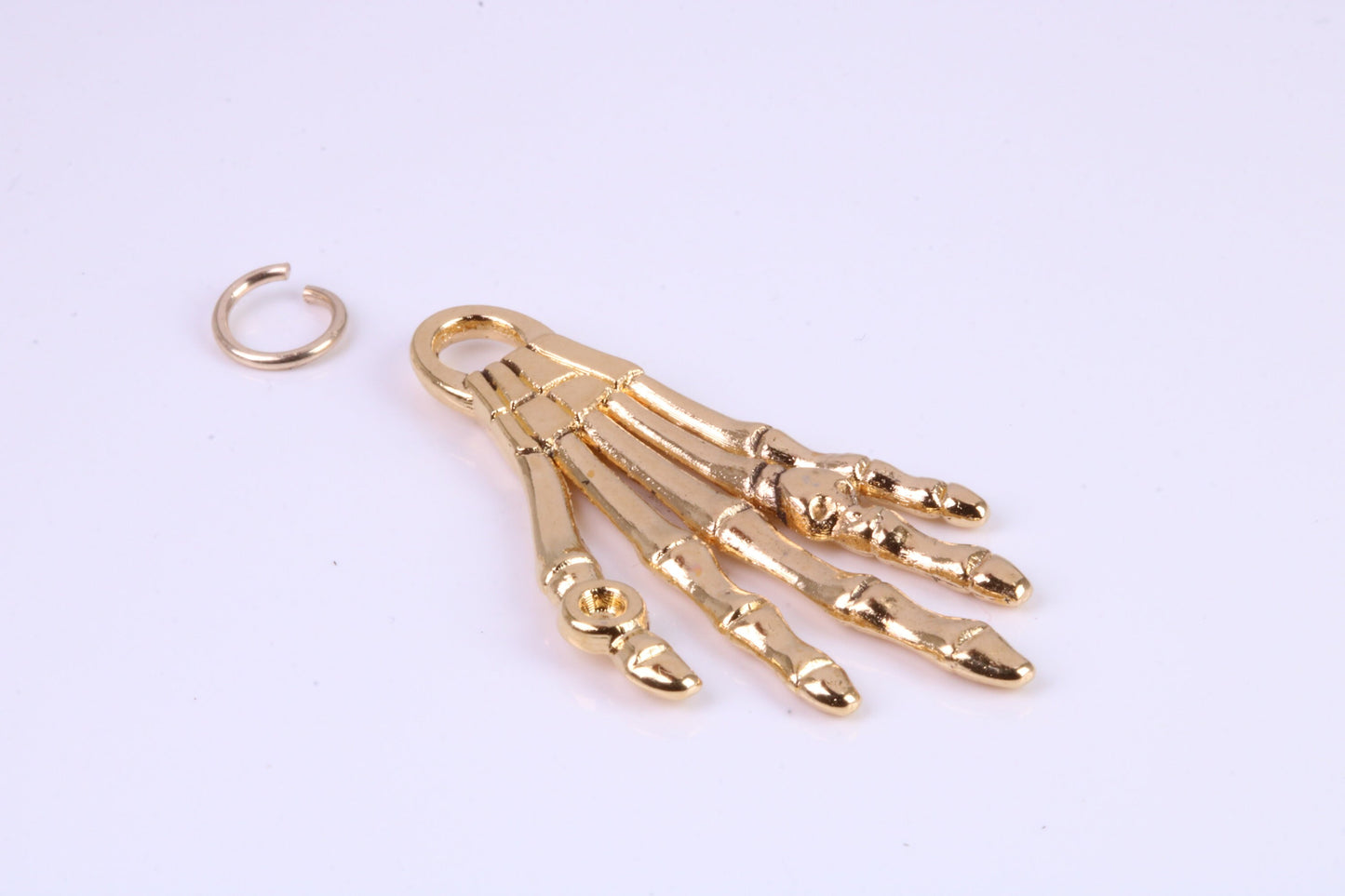 Skeleton Hand Charm, Traditional Charm, Made from Solid Cast British Hallmarked Yellow Gold