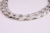 Gents Heavy Diamond cut Curb Link Bracelet, Made from solid Sterling Silver, 9 Inches Long and 12 mm Wide, British Hallmarked