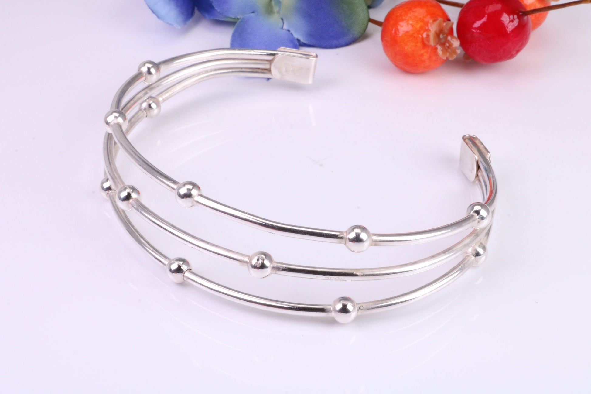 20 mm Wide Oval Solid Silver Bangle