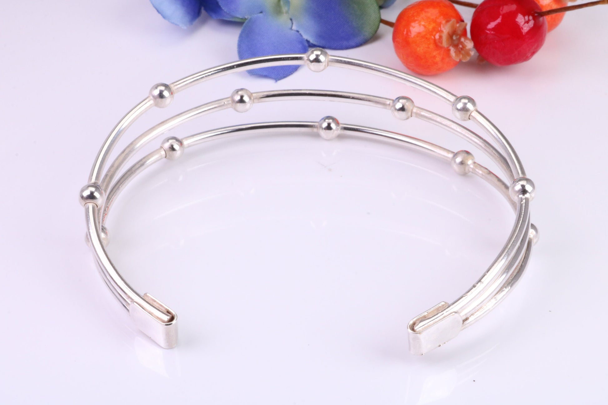 20 mm Wide Oval Solid Silver Bangle