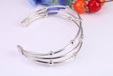 20 mm Wide Oval Solid Silver Bangle