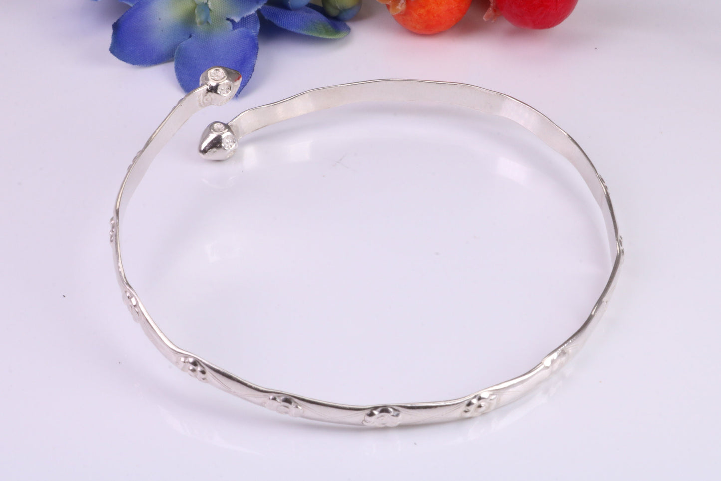 Flexible Open end Solid Silver Bangle